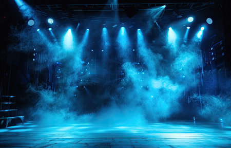 Stage Spotlight with Laser rays and smoke, Stage lights, Stage Backgroundの素材