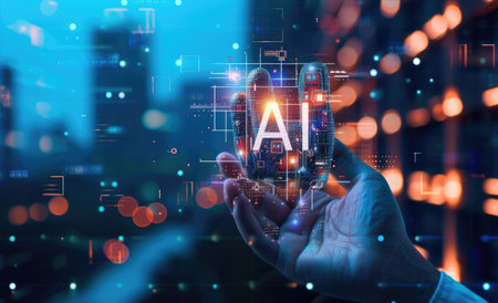 AI, artificial intelligence and machine learning concept. 3D Renderingの素材