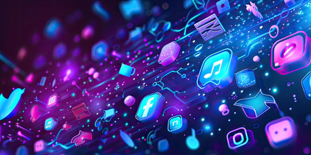 Music concept background. 3d illustration of music concept background for web designの素材