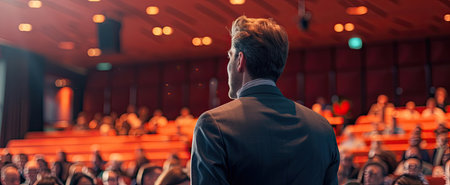 Speaker at Business Conference and Presentation. Audience at the conference hall. Business and Entrepreneurship.の素材