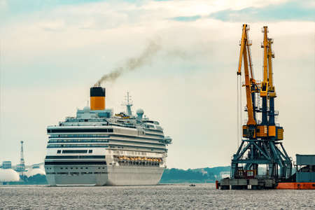 Large royal cruise liner on the way. Travel and spa servicesの写真素材