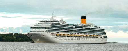 Large royal cruise liner on the way. Travel and spa servicesの写真素材