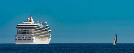 Luxury cruise liner underway. Tour travel and spa servicesの写真素材