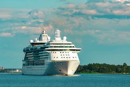 Luxury cruise liner underway. Tour travel and spa servicesの写真素材