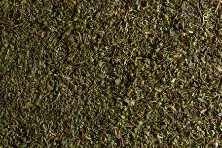 Dry Aromatic Herbs and Flavorful Spices Mix: A Culinary Canvas of Aroma Herb Seasoning. Textured Background for Gourmet Cooking. The Harmonious Combination of Dried Herbs and Spices - Top Viewの写真素材
