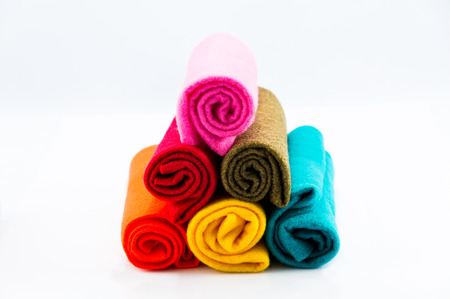 Roll Flannel many colors isolated on a white background.の写真素材