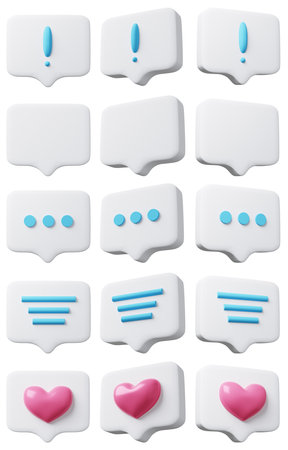 collection of various speech bubbles on white background. each one is shot separatelyの写真素材