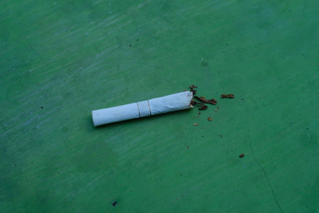 Cigarette on the banana leaf, Smoking is a bad habitの写真素材