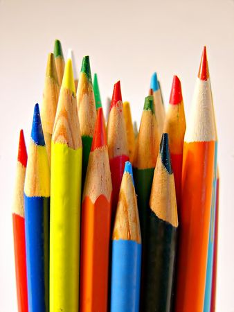 Bright Colorful, Colored pencils, sharp and ready to useの写真素材
