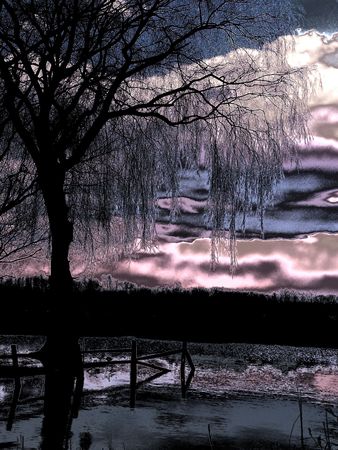 A nature shot with a metalic alterationの写真素材