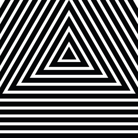 Vector seamless pattern. Decorative ornament, figurative design template with striped black white triangles.のイラスト素材