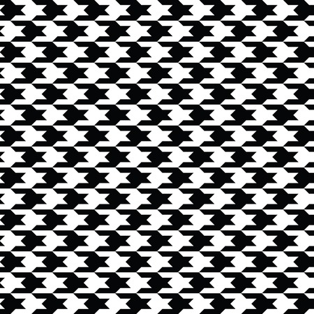 Black and white houndstooth pattern vector. Classical checkered textile design.
