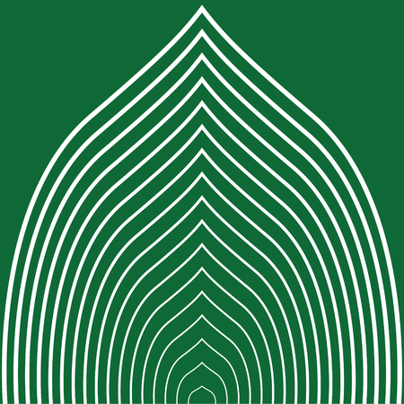 Green striped leaf tunnel pattern.のイラスト素材