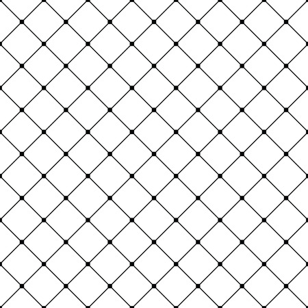 Cross lines vector pattern, background. Seamless repeatable grid, mesh pattern. Template of lattice texture. Vintage black and white tiles vector pattern or backgroundのイラスト素材
