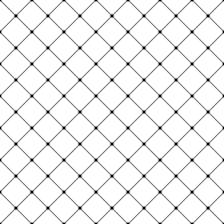 Abstract diagonal modern triangle dot Cross lines vector pattern, background. Seamless repeatable grid, mesh pattern. Template of lattice  texture. Vintage black and white tiles vector patternのイラスト素材
