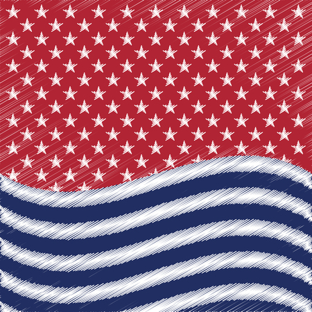 USA star vector pattern background. American patriotic paper cut frame with stars and stripes pattern.のイラスト素材