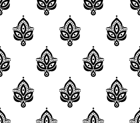 Ornamental floral element pattern background for design in vintage stile. Vector seamless texture.のイラスト素材