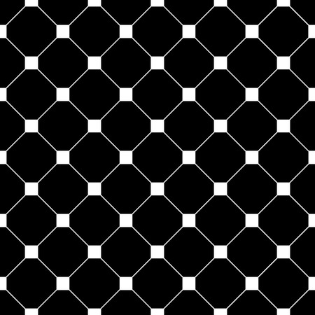 Vintage black and white tiles vector pattern or background. Cross lines vector pattern, background. Seamless repeatable grid, mesh pattern. Template of lattice or grillage texture.のイラスト素材