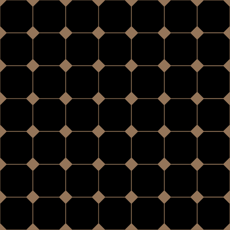 Vintage black and gold tiles vector pattern or background.のイラスト素材