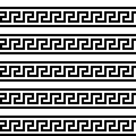 Typical egyptian, assyrian and greek motives. Greek key. Arabic geometric texture. Islamic Art. Abstract geometric. Vector and illustration.のイラスト素材