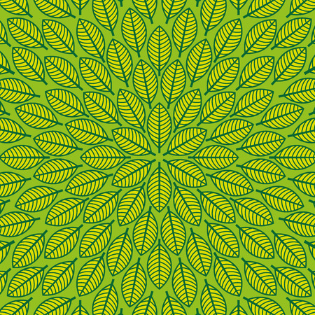 Vector round pattern with leaves. Floral pattern. Elegant beautiful nature ornament for fabric, wrapping and textile.のイラスト素材