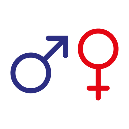 Male and female symbol set logo. Gender symbols. Vector illustrationのイラスト素材