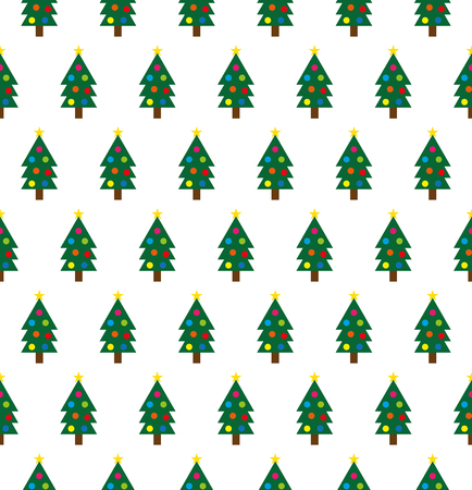 Christmas tree seamless pattern. New Year s texture. Vector illustrationのイラスト素材