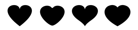 Heart icons vector. Love symbol. Valentine s Day sign, emblems isolated on white background, flat style for graphic and web design, logo.のイラスト素材