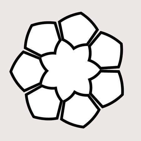 Black and white honeycomb graphic round frame over white. Vector and illustrationのイラスト素材