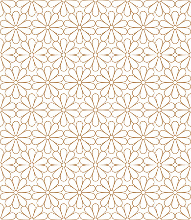 Japanese Kiku Chrysanthemum floral vector seamless pattern. Japan chrysanthemums blossom garden texture design.のイラスト素材