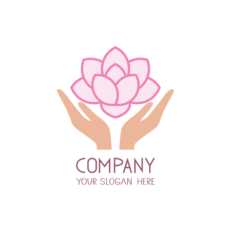 Lotus on hand  ideas design.のイラスト素材