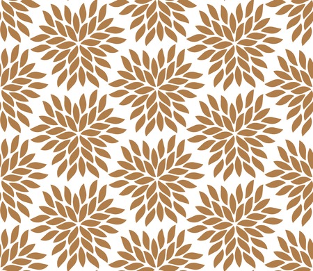 Seamless luxury golden flowers pattern, round royal flower background. vector and illustration.のイラスト素材