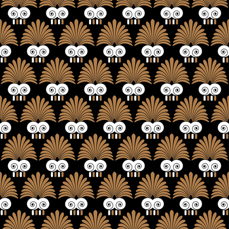 Ancient swirl old greek flat seamless ornament pattern, vector and illustration texture backgroundのイラスト素材