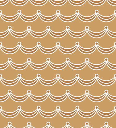 Sea water seamless texture of repeating waves. Luxury golden curtain. Waves lines seamless design elements for wrapping paper, background, surface and fill, card, templates. Vector illustrationのイラスト素材