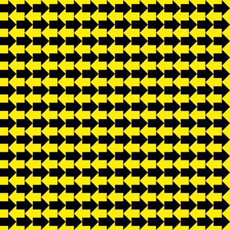 Seamless vector black yellow arrows pattern texture