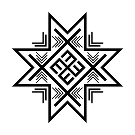 Old baltic Folk star or flower snowflake symbol.のイラスト素材
