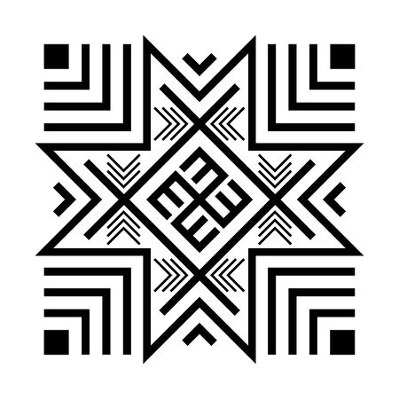 Old baltic Folk star or flower snowflake symbol.のイラスト素材