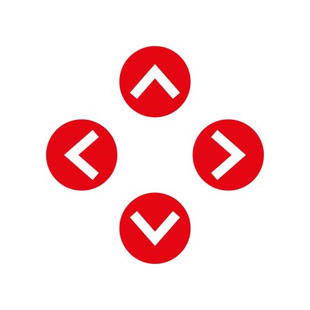 Up, down, right, left arrows set in circlesのイラスト素材
