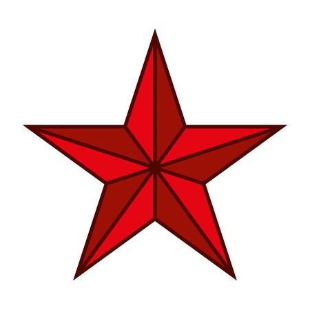 Five pointed star vector icon isolated on whiteのイラスト素材