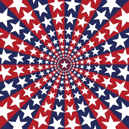 American flag sunburst  with stars and stripes symbolizing 4th of july independence day.のイラスト素材