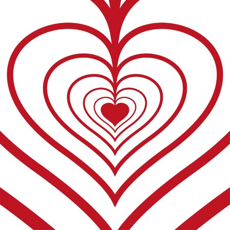 Red heart icon art background. Heart strokes design isolated on white background. Valentines day...