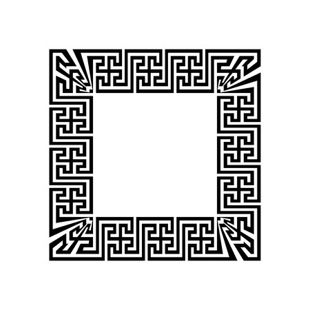 Greek key border frame. Abstract geometric. Vectorのイラスト素材
