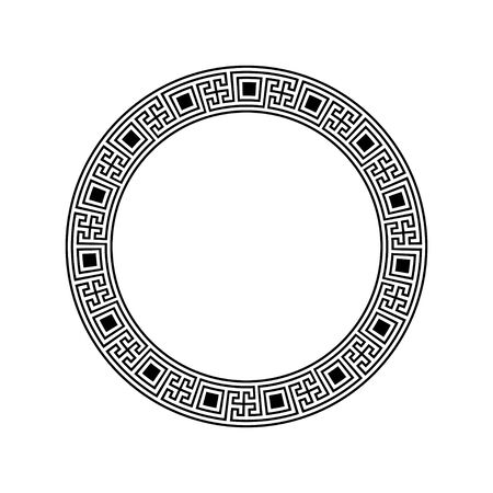 Greek key round frame. Greek border. Vectorの写真素材