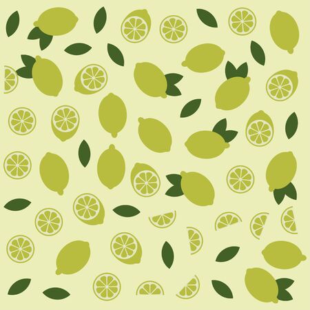 Lemon citrus vector fun seamless pattern. Lime shapes element backgroundのイラスト素材