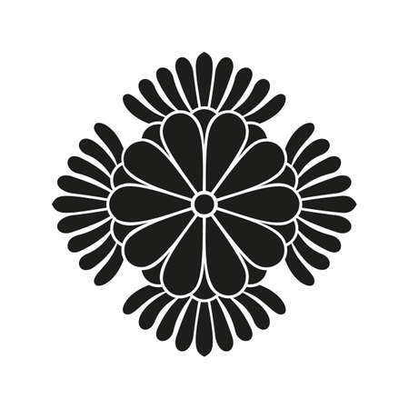 Japanese style design flower Sign, Royal symbolのイラスト素材