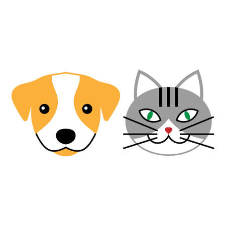 Cat and dog vector signs or logo. Vector for veterinary clinic.のイラスト素材