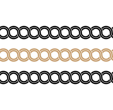 Greek waves seamless vector pattern or braided chain ornament.のイラスト素材