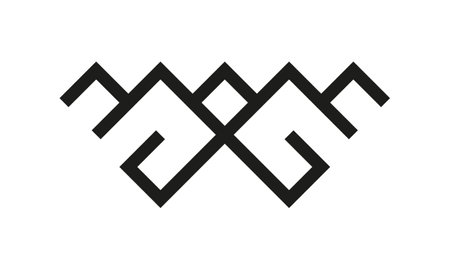 Simple Logo template. Old Baltic sign. Folk symbolのイラスト素材