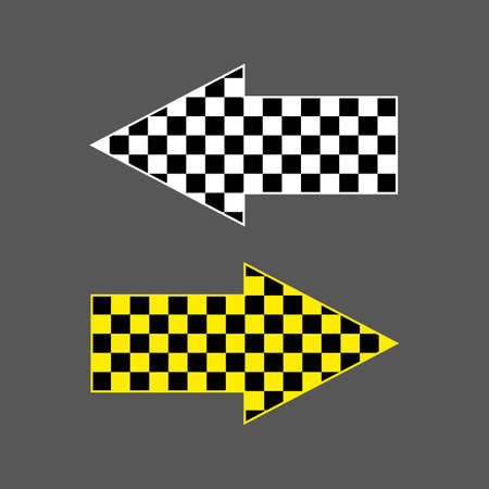 Chess arrows set, Arrows with checkerboard textureのイラスト素材