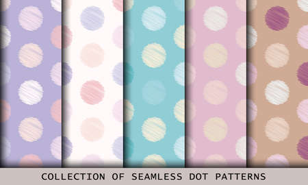 Colorful polka dot seamless pattern background setのイラスト素材